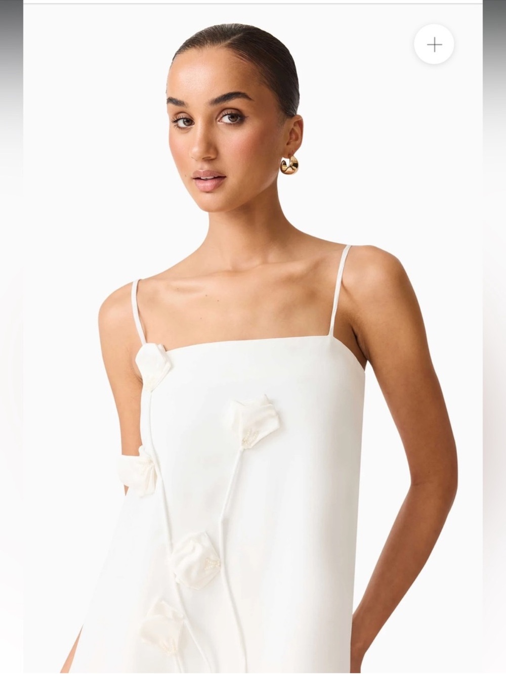 elliatt nolana white 3d floral applique bridal maxi gown dress size medium NEW - Picture 7 of 15